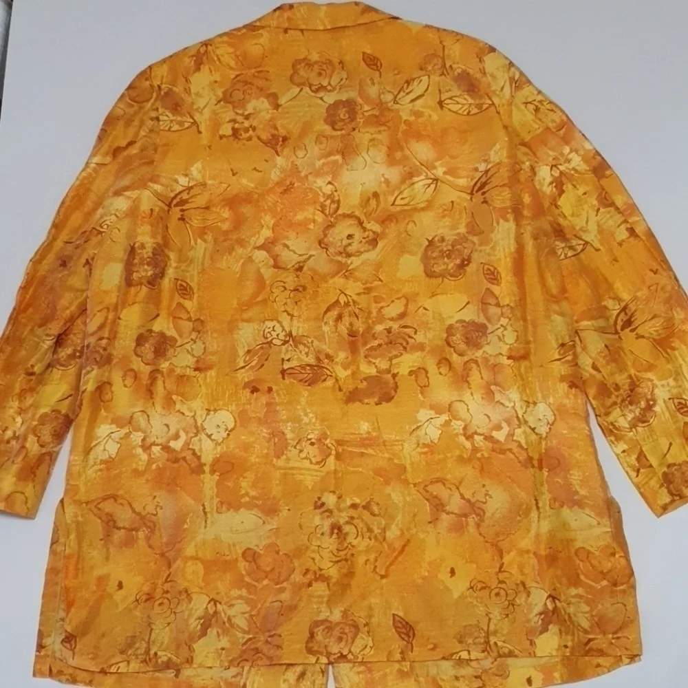 Givenchy Blended Linen Floral Tiger Orange Coat